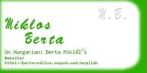 miklos berta business card